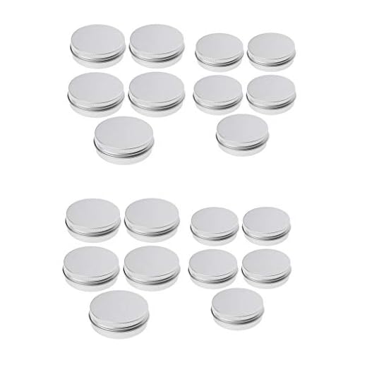 IPOTCH Aluminium tenn burkar, kosmetiska prov burkar behållare, rund gryta skruv lock, små uns för ljus, läppbalsam, salve, smink (20 stycken. 40/100 ml)