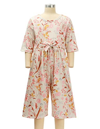 Rcpatern Toddler Girl Clothes Floral Outfits Long Sleeve Romper Jumpsuit Baby Girls Clothing 5T Apricot #TOP2