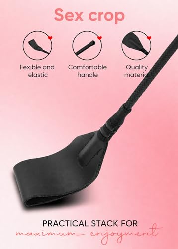 Image of Sex Paddle Sex Spanking Crop Set XOXO Paddle Role Play Adult Whip Bondage BDSM Kit Riding Crop Adult Toys Black