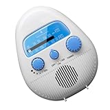 CLISPEED Tragbares kompakt und leicht zu bedienen Badezimmerradio mit Eingebautem Lautsprecher aus ABS Duschradio für Dusche und Badezimmer