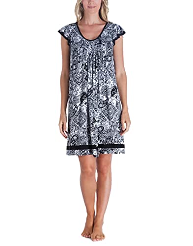 Ellen Tracy Womens Flutter Sleeve Chemise Nightgown, Paisley, Large Us #TOP21