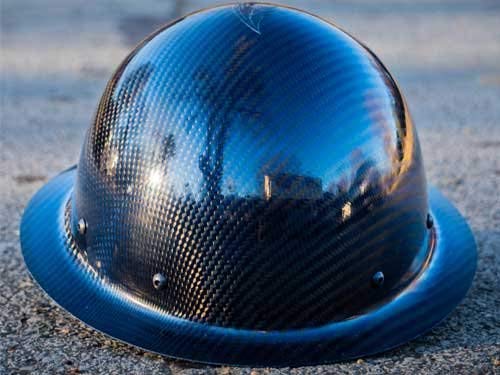 100% Real Carbon Fiber Hard Hat - Ansi/Isea Certified 5 Colors (Black-Blue) #TOP2