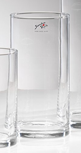 Sandra Rich, vaso di vetro cilindrico trasparente