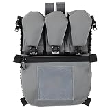 Banger Bag Pannello Posteriore Tattico For PC V5 Patta Di Ritenzione Tasca GP Multi-fit Con Cerniera FCPC Porta Badge Gilet Da Caccia D'assalto (richiesto For L'uso Con Gilet Tattico) (Color : Gray)