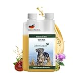 TJURE Leber Liquid für Hunde | 500 ml | Ergänzungsfuttermittel mit Mariendistel, Reishi & Löwenzahn | 100% Pflanzliches Kräuterliquid | Liefert wertvolle Bitterstoffe | Made in Germany