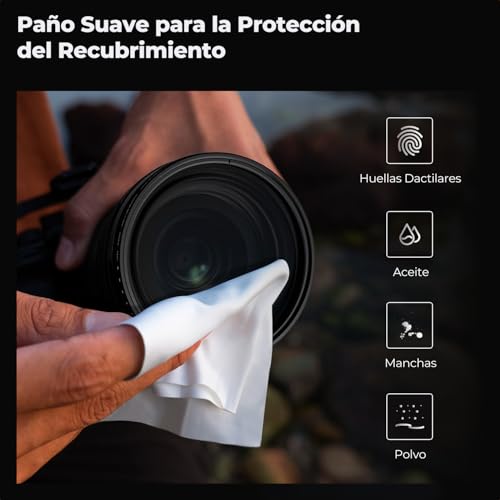 Filtro Variable ND2-400 Nano-Basic de 82mm en Vidrio Óptico con Paños de Limpieza 6