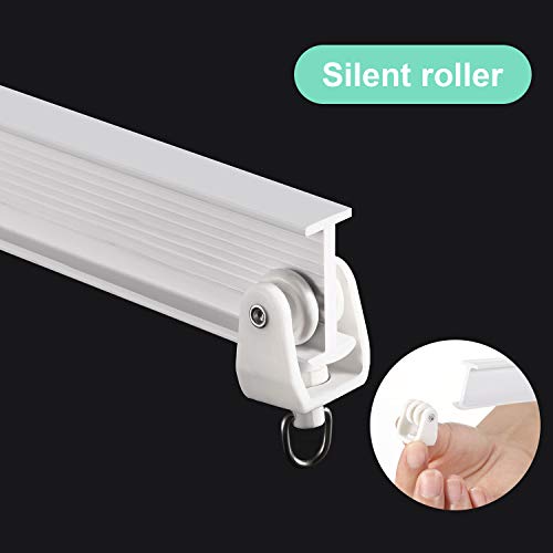 Image of Jetec Flexible Bendable Ceiling Curtain Track, Mount for Rail with Curtain Tracks System Bunk Bed Window, Room Divider, Door, Shower, Rv(16.4 Feet / 5 Meters,White)