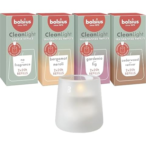 Bolsius CleanLight Refillable Scented Candle Set Cover