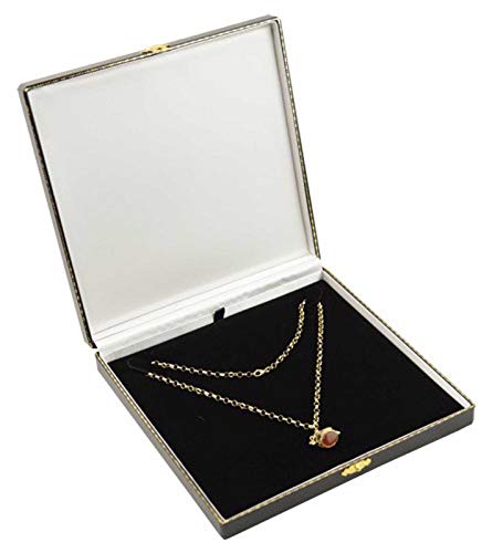 boxdisplays Estilo Antiguo Cuero Negro Collar/Juegos Caja(AQ-7)