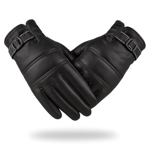 Image of TLN Genuine Leather Gloves for Men | Premium Soft Driving, Biking & Winter Gloves, Warm, Stylish & Durable Hand Gloves for Outdoor & Daily Use