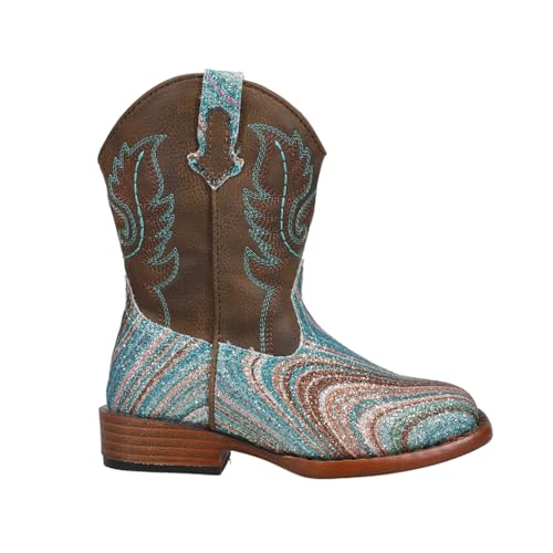 ROPER Toddler Girls Glitter Swirl Ii Square Toe Casual Boots Ankle - Blue, Brown, Multi - Main Image