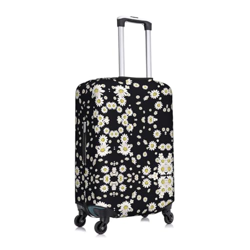 White Daisy Print Luggage Suitcase Cover Protector Luggage Washable Covers With Concealed Zipper3