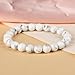 LPBeads Handmade Natural Gemstone Stretch Elastic 8mm White Howlite Bracelet Healing Crystal Round Stone Beads Jewelry Gifts for Women Men