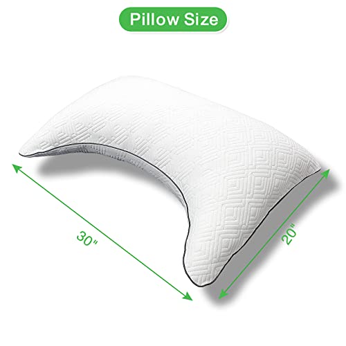 SILKOKOON-Memory-Foam-Queen-Size-Pillows-Bed-Pillow-for-Neck-and-Shoulder-Pain-Soft-Luxury-Pillows-for-Side-Sleeping-Adjustable-Cooling-Pillow-with-Washable-Removable-Bamboo-Cover