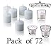Light In The Dark White Votive Candles - Box of 72 Unscented Candles - 10 Hour Burn Time - Bulk Candles for Weddings, Parties, Spas and Decorations