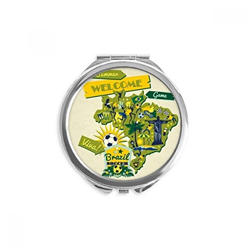 Espejo de mano portátil con diseño de Bienvenidos fútbol de Brasil