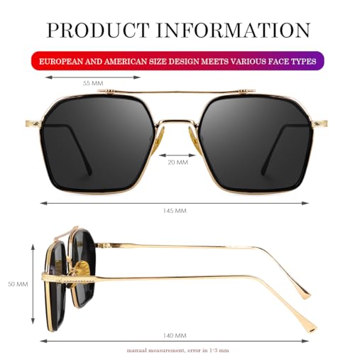 Image of CREEK Unisex Full Rim Hexagonal Branded and Stylish Sunglasses | 100% UV Protected | Men & Women | Medium | CH S1145-Pack of 1