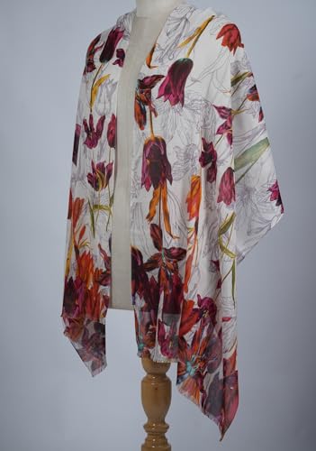 Image of VIC Cotton Modal Digital Print Scarf for Women | Digital Print Designer Stole | Soft Lightweight Luxury Wrap | Premium Cotton Modal Blend | 55 x 170 cm | VIC-SM-DP5517