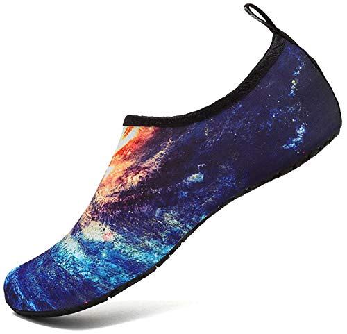 welltree Hombres Mujeres Zapatos de Agua Secado rápido Zapatillas Deportivas Aqua,para Bailar, Nadar, Caminar, Yoga, Lago, Playa, Jardín, Parque, Conducir, Botes Starry Blue 36/37