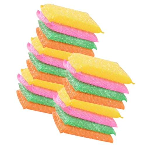 BIUDECO 20 Piezas Unidades Esponjas de Cocina Multiusos Almohadillas de Limpieza sin Rayas Esponjas Suaves y Duraderas para Utensilios y Superficies Duras Colores Surtidos