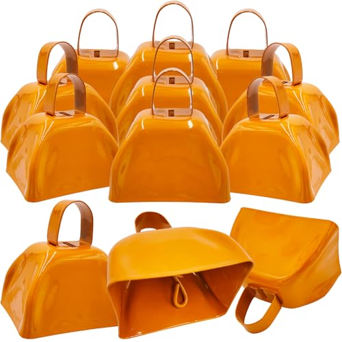 The Dreidel Company Metal Cowbell Noisemaker Cheering Bell, New Years, School Classroom, Wedding Bells & Chimes Percussion Musical Instruments Call Bell Alarm, 3