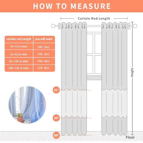Image of XiDi Pink Grey Blue 54 Inches Curtains for Girls Bedroom 2 Panels Set, Blackout Rainbow Curtains for Kids Room Decor, Unicorn Wall Decals Drapes for Little Girl Nursery Room 52 Inches Wide