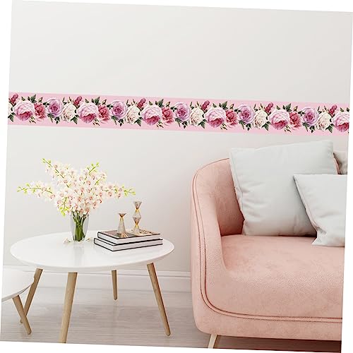 Veemoon 2 Peças De Papel De Parede Floral Borda Autoadesiva Decalque De Borda Decorações De Plantas