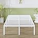 Lutown-Teen Struttura Letto a Una Piazza e Mezza 120x190 cm ad Angolo Curvo, Rete una Piazza e Mezza Alta 41 cm in Ferro, Spazio di Archiviazione Extra, Montaggio Facile, Silenzioso, Bianco immagine