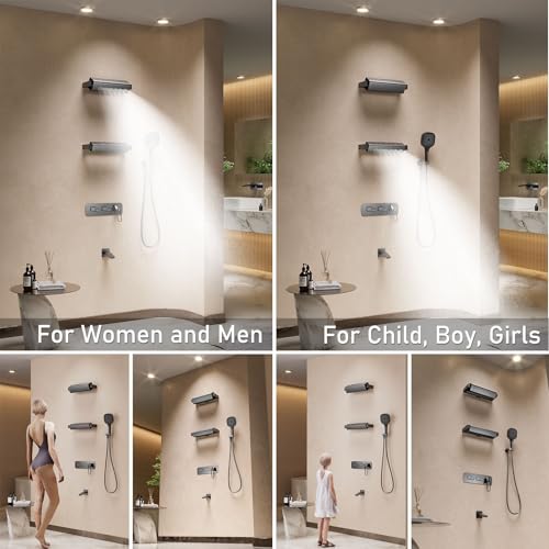 Colonne de douche encastrée 2026 BEITH avec robinet de baignoire et 4 modes