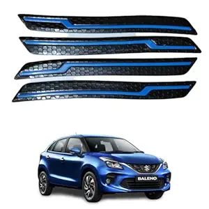 Autokaar Car Front and Rear Silicon Bumper Corner Guard Protector Dual Tone Black Blue Universal for Maruti Suzuki Alto/Swift/Grand Vitara/Brezza/Fronx/Dzire/Jimny/Esteem/K10 - Set of 4