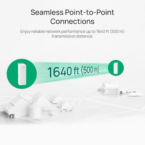 Image of TP-Link Omada Point to Point Wireless Bridge Outdoor - 2.4GHz, 300Mbps, PtP&PtMP, 1600ft Range, 3 Ports Each, PoE or DC Powered, IP65 Weatherproof, Preconfigured, Plug&Play (EAP100-Bridge KIT)