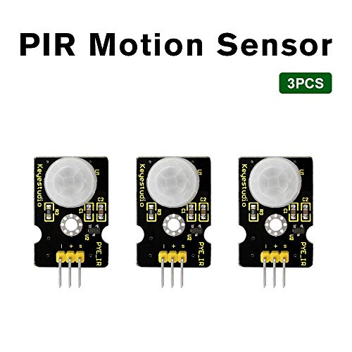 KEYESTUDIO 3PCS Micro PIR Motion Sensor for Arduino Raspberry Pi, Pyroelectric Infrared Motion
