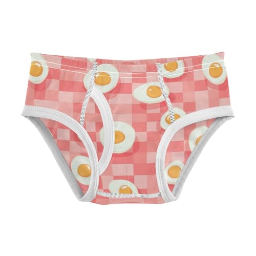 Wusikd Fried Eggs Boys' Underwear Cotton Checkered Red Boys Briefs Soft Toddler Underwear 2T