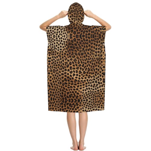 Poncho plage microfibre léopard pour se changer après le surf - 3