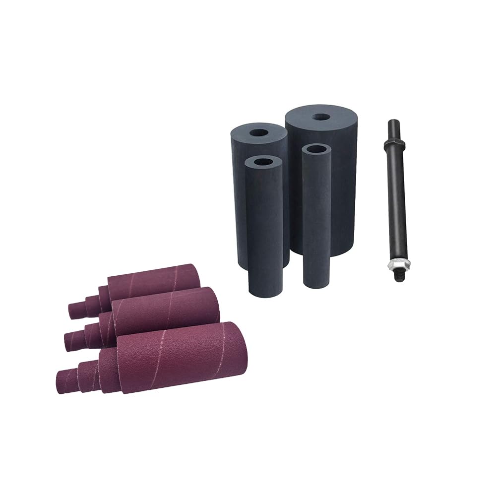 Olamochi Spindle Sander Drum Kit Including Sanding Cylinder, Sanding Drum (OD 3/4", 1", 1-1/2", 2") and Sanding Sleeves (80 Grit, 120 Grit and 240 Grit)