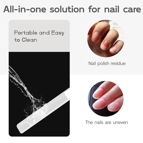 Pevlkawr 3 Piezas Lima De Uñas De Vidrio Lima Uñas Cristal Profesionales Brillo De Uñas De Vidrio Para Pedicura Y Manicura - imagen 2