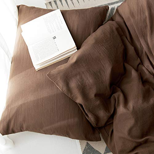 三幸 枕カバー 水洗いシワ加工 35×50cm ブラウン ファスナー式 おしゃれ 新生活 429251-0027