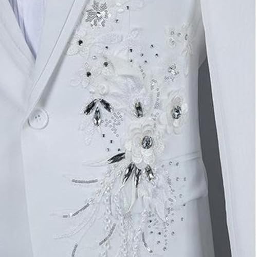Men's Embroidered Print Elegant Suit Jacket Luxury Blazer Dinner Tuxedo Suit 2 Pieces Stylish Formal Suit Coat4
