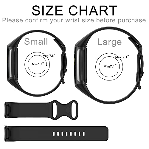 Image of Compatible with Fitbit Charge 5 Bands, Replacement Soft Silicone Watch Straps Soft Wristband for Fibit Charge 5 Fitness & Health Tracker Women&Men