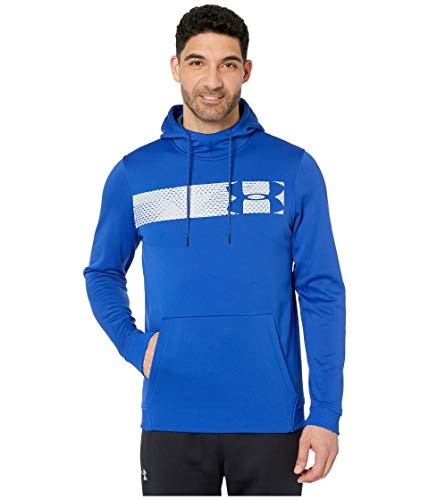 Image of Under Armour Men's Armour Fleece Pullover Hoodie Bar Logo Graphic
