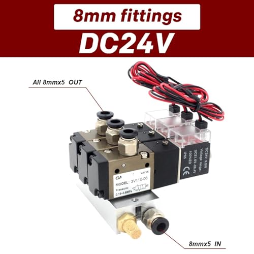 Bloc d'électrovannes 24V 8mm à 8 stations pour distribution d'air comprimé