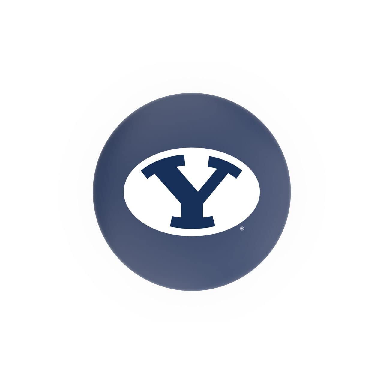 Holland Bar Stool Co. Oak Extra Tall Bar Stool in Dark Cherry Finish with Brigham Young Seat by The