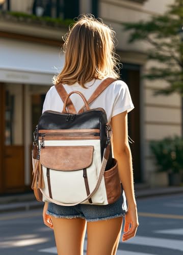 Image of Shrrie Backpack Purse for Women Fashion Leather Backpack Purse Designer Travel Backpack Convertible Shoulder Bag with Wristlet