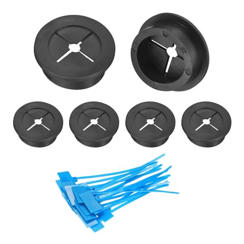 Œillet de câble 32 mm souple uxcell protégeant les fils de bureau noir