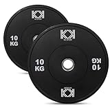 KK Rubber Weight Plate Set - 2 Inch Bumper Weight Plates – Durable Barbell Weights Set - Dumbbell Plates For Training & Weightlifting – Weight Disc Pair Olympic Weight Plates For Home Gym – 2 X 10kg