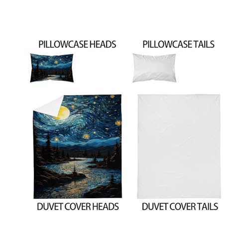 Housse de couette single 135x200cm motif paysage imprimé 3D - 5