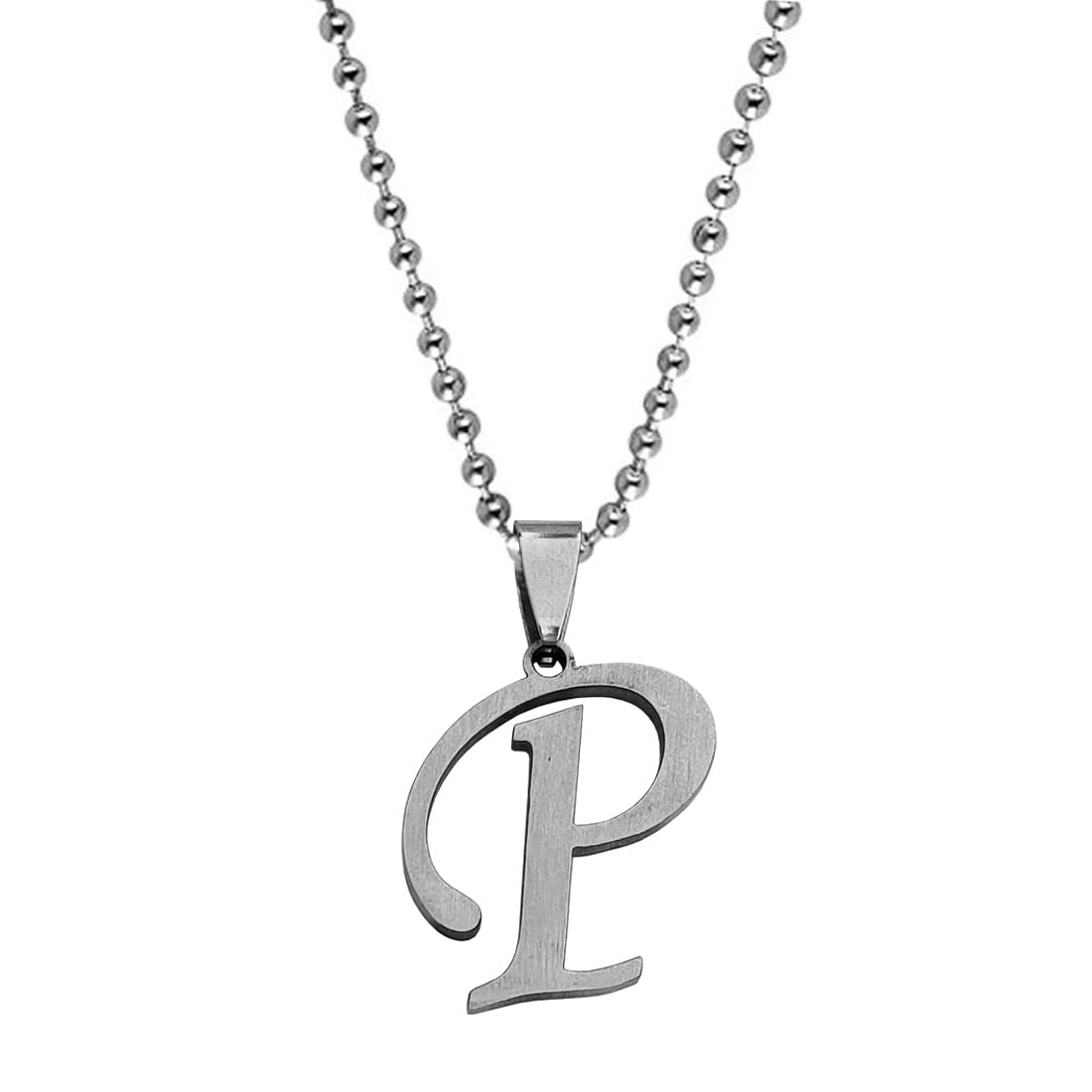 M Men Style English Alphabet Initial Charms Letter Initial P Alphabet Silver Stainless Steel Letters Script Name Pendant Chain Necklace from A-Z for For Men And Women (B09Z87LDTT) Amazon Price History, Amazon Price Tracker