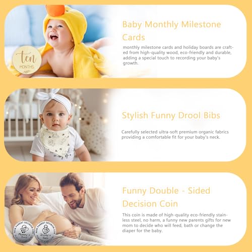 Image of Baby Shower Gifts - Baby Gift Basket Baby Wrist Rattle Socks Portable Diaper Changing Pad Baby Essentials - Gender Reveal Gifts