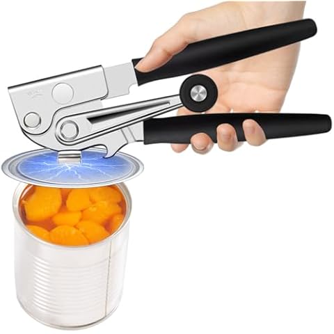 NUFR Can Openers Manual,Commercial Swing Away Crank Manual Can Opener,Long Handles Can Openers for Seniors,Heavy Duty Easy for Big Cans with Magnet Cover