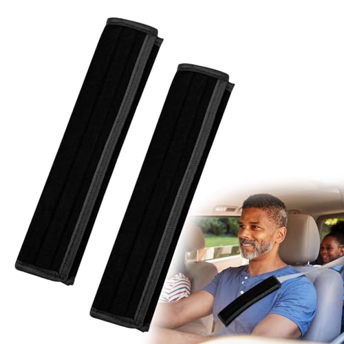 Maxentico 4 Piezas Protector Cinturon Coche Adulto, Almohadilla Cinturon Coche, Protectores Cinturon de Seguridad, Funda Protectora para Cinturón de Seguridad de Coche, Cubre Cinturones Coche (Negro)